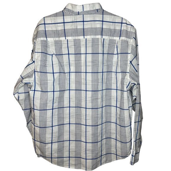 Tommy Bahama Island Zone Blue Check Window Pane Textured Button Shirt Size L - Picture 6 of 6